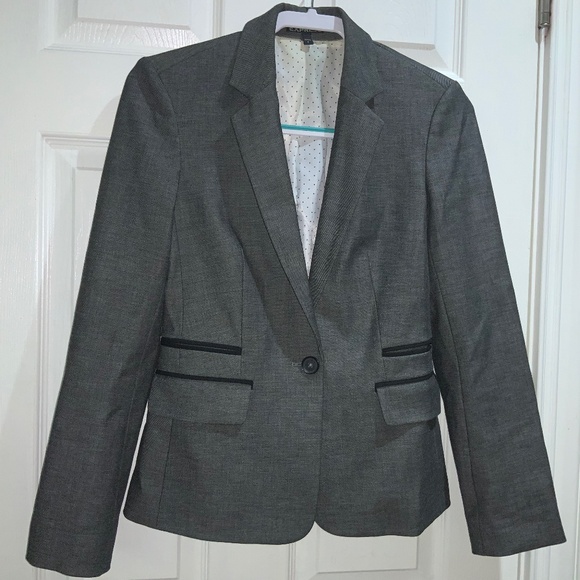 Express Jackets & Blazers - Express single button grey suit jacket Sz 2 welt & flap pockets lined career